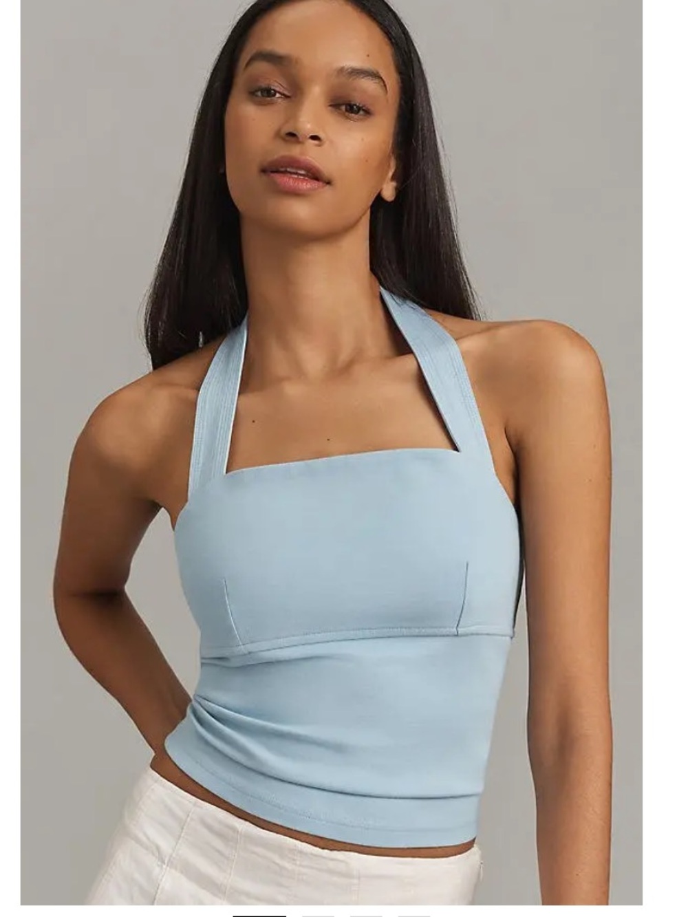Anthropologie Light Blue Structured Halter Cami